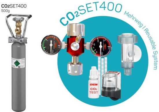 Eheim Co2 Set 400 Hervulbare Co2-Fles - Bemesting - 500 g