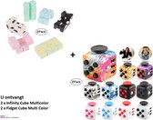 Happy trendz® Fidget Toys Pakket 4-Delig  Multi Color Tiy Diy Edition Pakket // Top Fidgets Pakket / 2 x Fidget Infinity Cube / 2x Fidget multi color - tik tok -Toppers