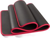Luxiqo® Yoga Mat - Antislip Fitness Mat - Sportmat 10mm - Incl. Draagtas & Draagband - Zwart/Rood