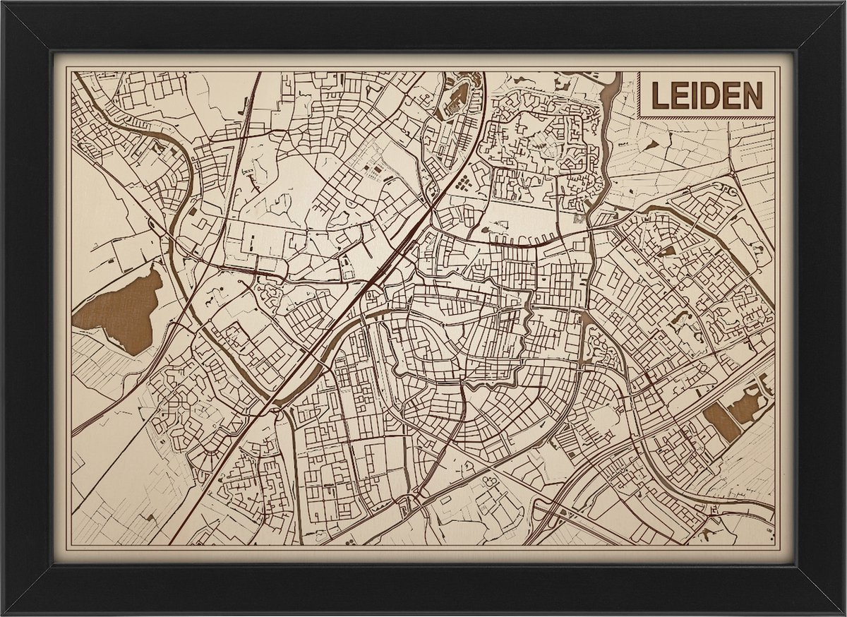 Decoratief Beeld - Houten Van Leiden - Hout - Bekroned - Bruin - 21 X 30 Cm