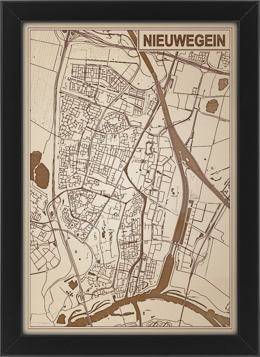 Decoratief Beeld - Houten Van Nieuwegein - Hout - Bekroned - Bruin - 21 X 30 Cm