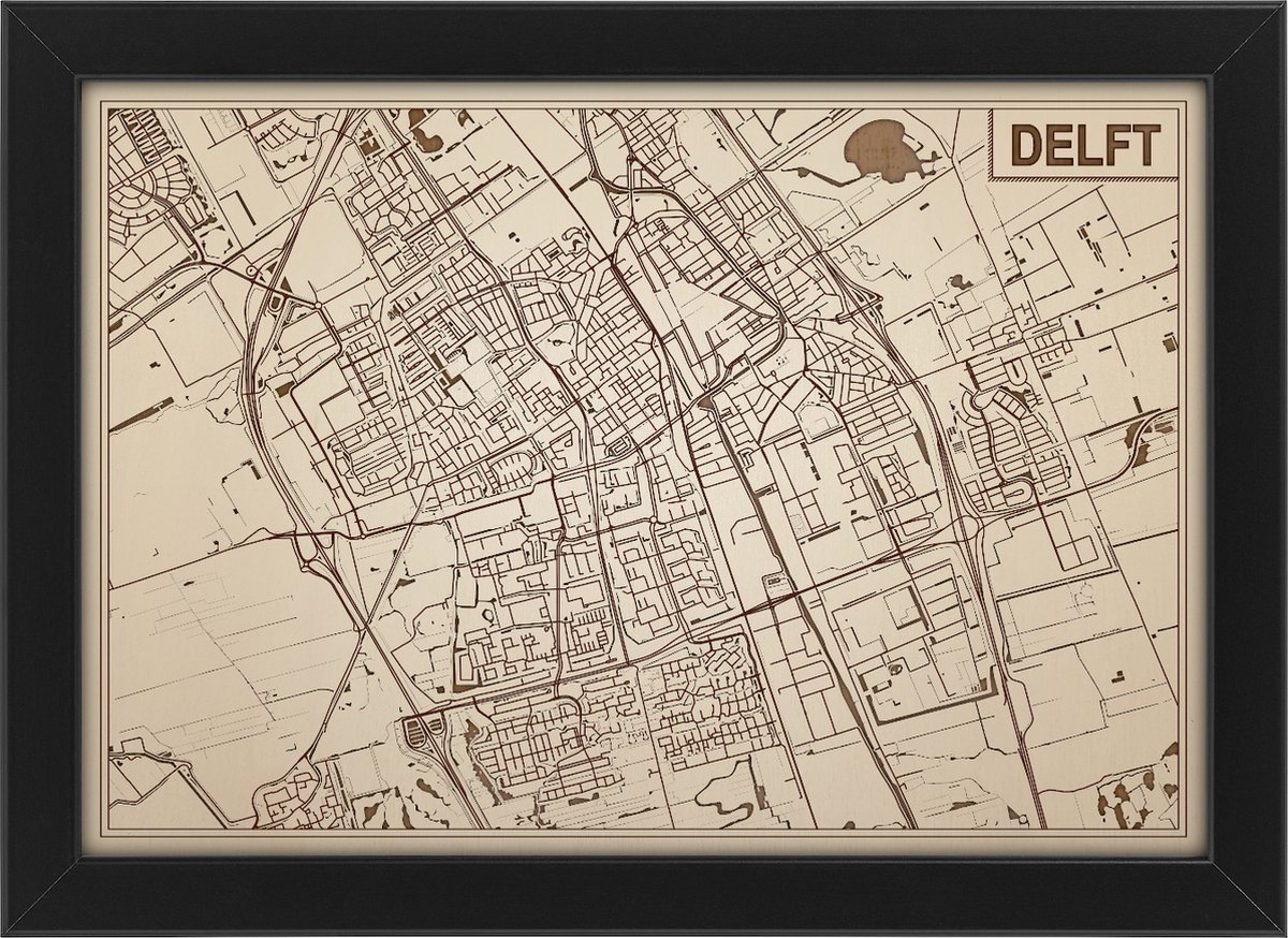 Decoratief Beeld - Houten Van Delft - Hout - Bekroned - Bruin - 21 X 30 Cm