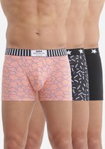 DIM VIBES Heren Boxershort - Onderbroeken- Boxer- 3 stuks -Maat XL -Zwart/Zwart/Roze