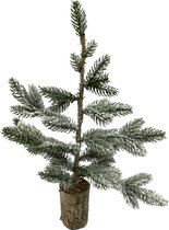 Natuurlijke kunst kerstboom op houten voet 46 cm