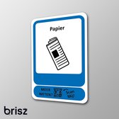 Brisz Papier A4 afvalsticker met afbeelding - Scan de QR code en je weet alles over deze afvalstroom - Kliko sticker - Papier - A4 - Container sticker - Recycle sticker - Pictogrammen - Kliko - afval sticker -