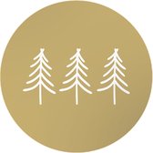 Kerst Sluitsticker Groot – Drie Kerstbomen / Tree | Goud glans - Wit | Christmas – Kerstkaart – Kerstpakket | Bedankje - Envelop - Sluitzegel| Chique | Envelop stickers | Cadeau -