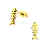 Aramat jewels ® - Oorbellen vis goudkleurig chirurgisch staal 5mm x 12mm