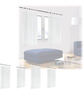 Relaxdays 6x vitrage kant en klaar - lichtdoorlatend - 145 x 140 cm - glasgordijn - wit