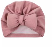 Little koekies - Baby Muts met Strik Roze - Baby Newborn Kind - kraamcadeau - geboortecadeau