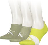 Calvin Klein Jeans Footie Hoge Uitsnede 3 Pack Ribbon Monogram Heren Sokken - Maat 40-46