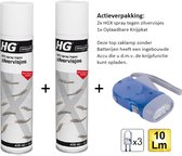 HGX spray tegen zilvervisjes - 2 stuks + Knijpkat/Zaklamp