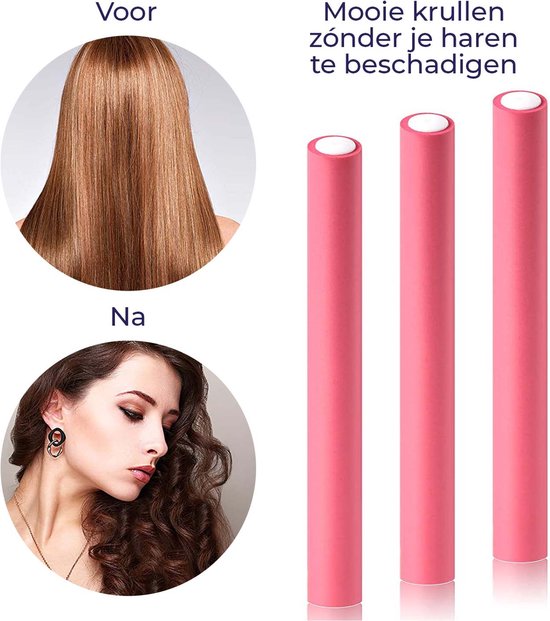Haarrollers - 10 Stuks - Krulset - Heatless Curls - Krulspelden - Merkloos