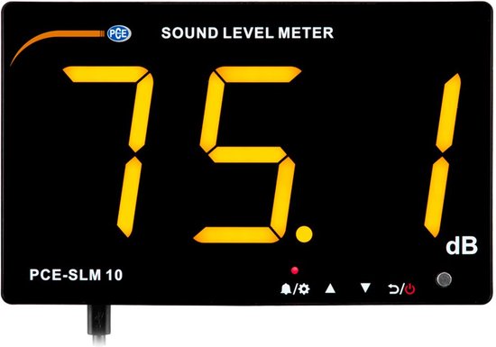 PCE-SLM 10 Decibelmeter - groot display voor wandmontage + alarm + datalogger - PCE Instruments