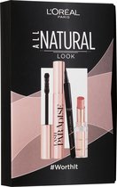 L'ORÉAL PARIS Geschenkset Natural Look Mascara Zwart+Lipstick+Eyeliner Zwart