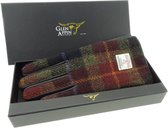 Glen Appin Dames handschoenen Rust Check Tweed en bruin leer - Made in Scotland