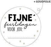 Cadeausticker Fijne Feestdagen voor jou | Wenssticker kerst | Fijne feestdagen | cadeausticker rond 40mm | Stickers kerst | Cadeausticker Fijne feestdagen voor jou | 30 wensstickers kerst