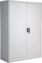 Lumier® Archiefkast met Slot - Kantoorkast - Dossierkast - Roldeurkast - Staal/Metaal - Grijs - 140x90x40