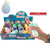 Ananas stressbal met waterparels - Blauw - 1 exemplaar - 8 cm - Fidget Toy - Stressbal voor de hand