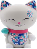 Mani The Lucky Cat - Lucky Cat - Maneki Neko - Beeld - Cat 84 - 7 cm - Wit - Gelukskat - Geluksbrenger