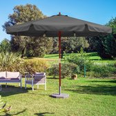 Kings Parasol Antraciet Hout 330cm UV Bescherming 50+