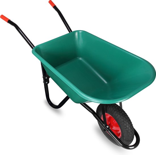 Rode Gardebruk Kruiwagen 100 Liter - Luchtband - 250kg Draagkracht Tuin Bouwplaats