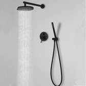 Productgigant - Doucheset met regendouchekop - incl. handdouche - mat zwart - 25CM