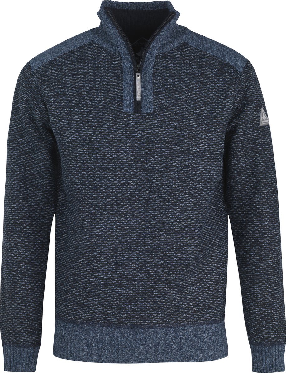 BJØRNSON Thymo Fijn Gebreide Pullover Heren Fleece Gevoerd Blauw