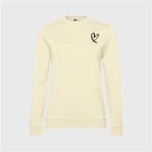 SWEATERS VELVET BLACK HEART OFF WHITE (XS)