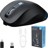 Ergonomische Muis - Draadloze Muis - Oplaadbare Computermuis - Bluetooth Muis - Wireless Mouse - Incl USB -C Adapter voor Macbook PRO - Exclusief - Thuiswerker - Zwart