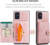 Samsung Galaxy A51 Lederen Telefoonhoesje | Back Cover | Pasjeshouder | Roze