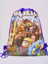 Roblox rugtas - tas - rugzak - gymtas - kinderrugzak - 35cm x 28cm - Lego - blauw - Roblox - rugzak - Roblox trekkoord rugtas - Roblox gymtas