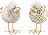 Set van 2 vogeltjes "Angry Birds" - Wit / goud - 10 x 6 x 10 cm hoog