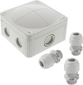 Wiska COMBI® 407 Universeel kabeldoos + 3 wartels 95x95x60mm - IP66/67 - Grijs