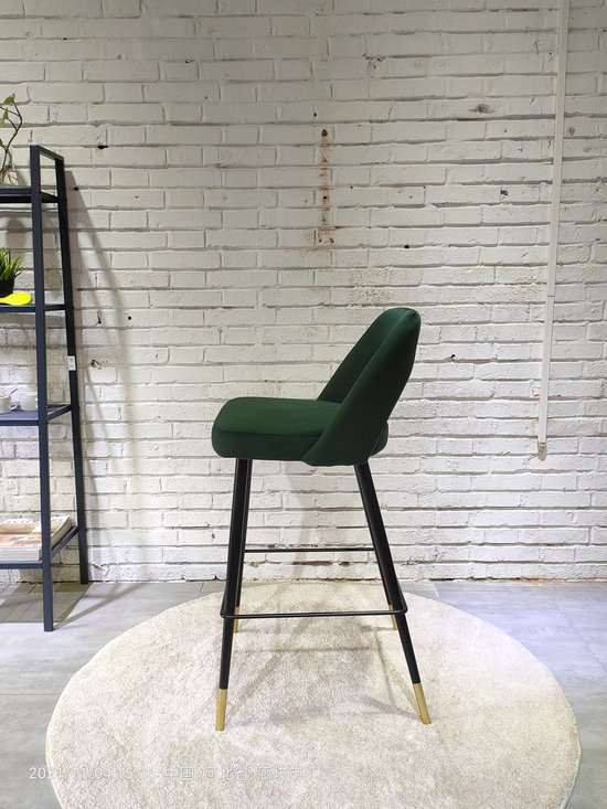 Bar Velvet Tabouret avec la jambe noire et or Pointes