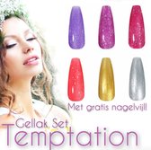 Braembles® -Gellak - Temptation + -Nagelstickers- + -Nagelvijl- 6-delige - Gel Nagellak - Gellak Starterspakket - Pink Gellac - Nagels - 10ML - UV-LEDlamp - Kerstcadeau - Kerst -