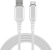 Câble USB A vers Lightning | câble chargeur iPhone | 2.0 |  Certifié Apple MFI | Veste en nylon | Blanc | 3 mètres | Allteq