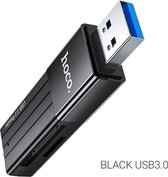 USB 3.0 SD Kaartlezer USB voor Micro SD kaart - SD kaart - Geschikt voor Telefoon, PC en Tablet met USB aansluiting - Zwart