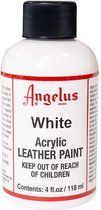 Angelus Leather Acrylic Paint - textielverf voor leren stoffen - acrylbasis - White - 118ml