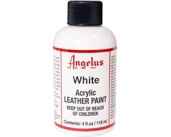 Angelus Leather Acrylic Paint - textielverf voor leren stoffen - acrylbasis - White - 118ml