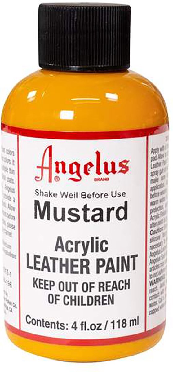 Angelus Leather Acrylic Paint - textielverf voor leren stoffen - acrylbasis - Mustard - 118ml