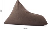 Lumaland Indoor linnen zitzak, driehoekige comfortabele zitzak voor binnen, 370 l vulling, 150 x 100 x 100 cm, linnenlook en feel, bruin