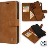 Samsung Galaxy A22 4G & M22 Hoesje Sienna Brown - Casemania 2 in 1 Magnetic Book Case