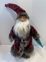 kerstman-fluweel-30cm-bordeaux