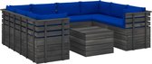 Decoways - 9-delige Loungeset met kussens pallet massief grenenhout