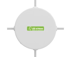 LEDatHOME - Cilindrische metalen 4-zijdige gat plafondkap – aansluitdoos - Mat Wit