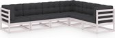 Decoways - 6-delige Loungeset met kussens massief grenenhout