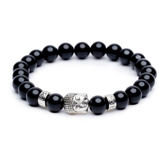 Bracelet Bouddha Zentana - Onyx Couleur Argent - Anti Stress