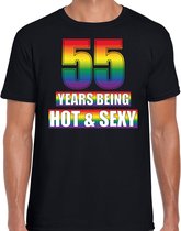 Hot en sexy 55 jaar verjaardag cadeau t-shirt zwart - heren - 55e verjaardag kado shirt Gay/ LHBT kleding / outfit 2XL