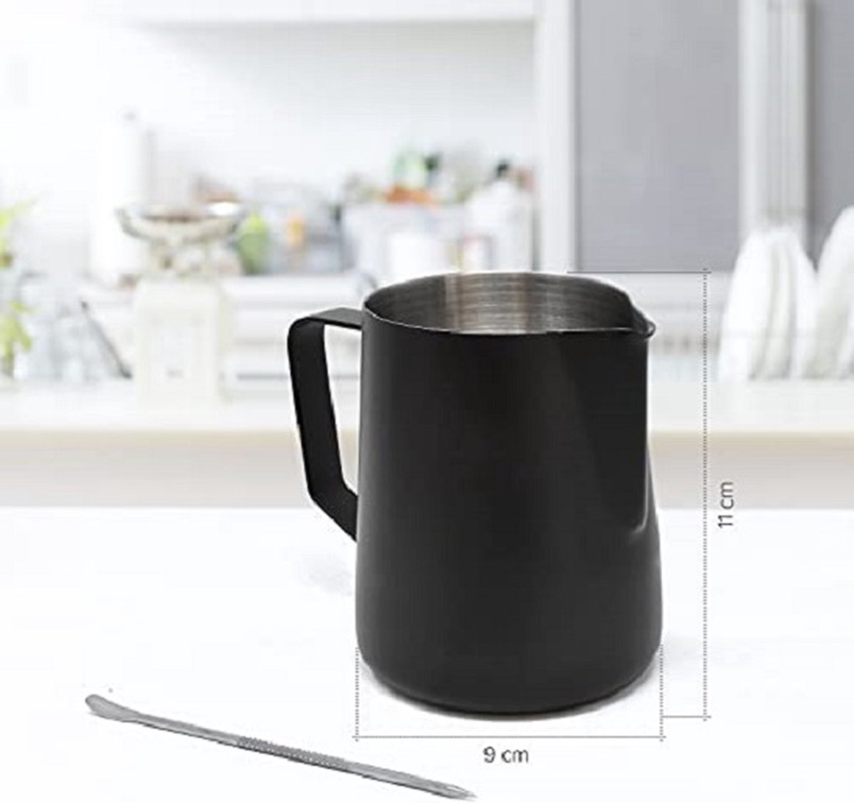 Pichet à Lait Inox 350ml Hisdricus - Set Barista Avec Stylo Latte Art Pour Café Maison