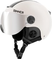 Sinner Bullit Visor Skihelm Met Vizier | Matte White | Silver Mirror Cat.2 | Maat: 59 - 61 cm
